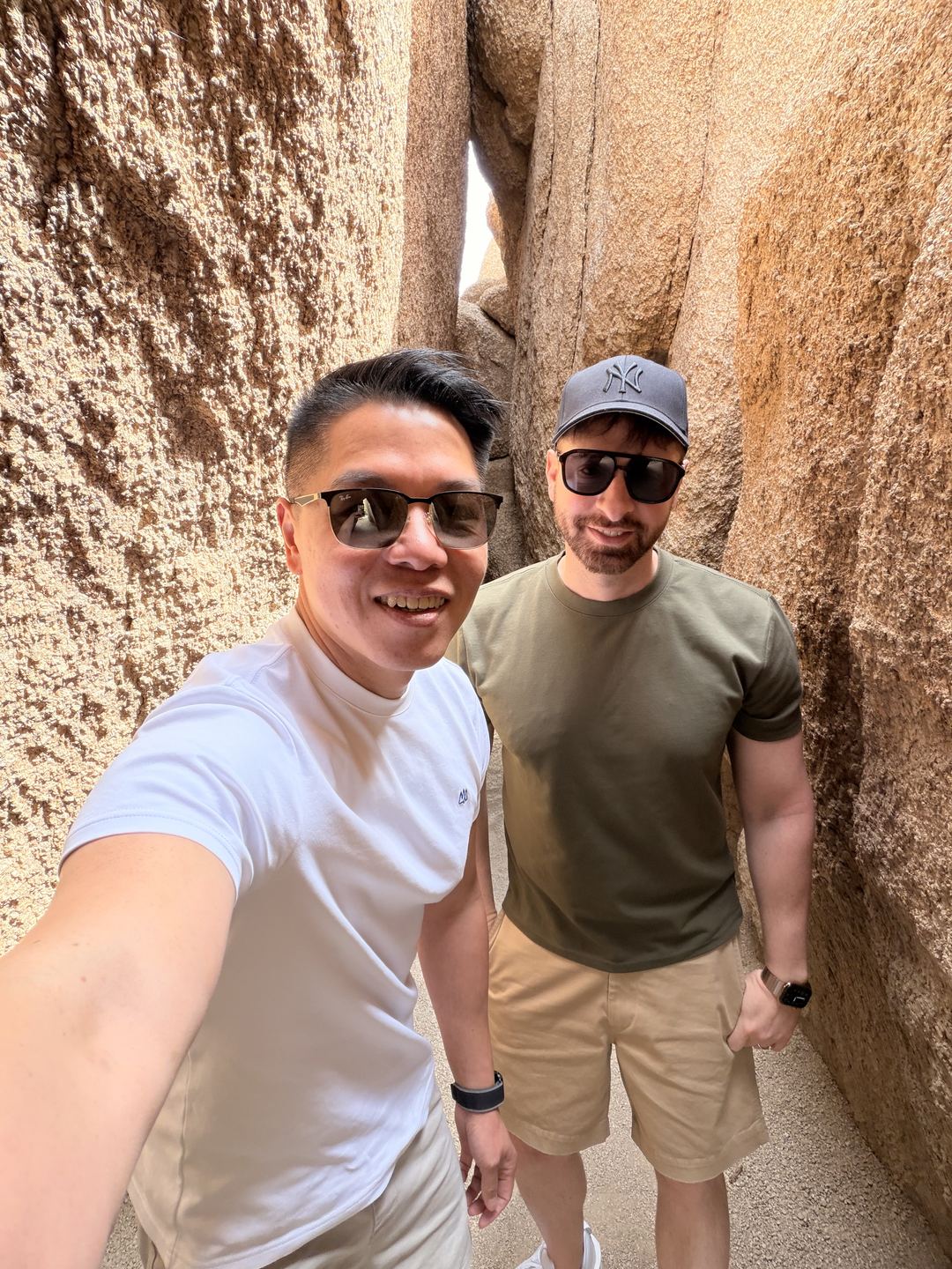 Benny and partner in a slot canyon