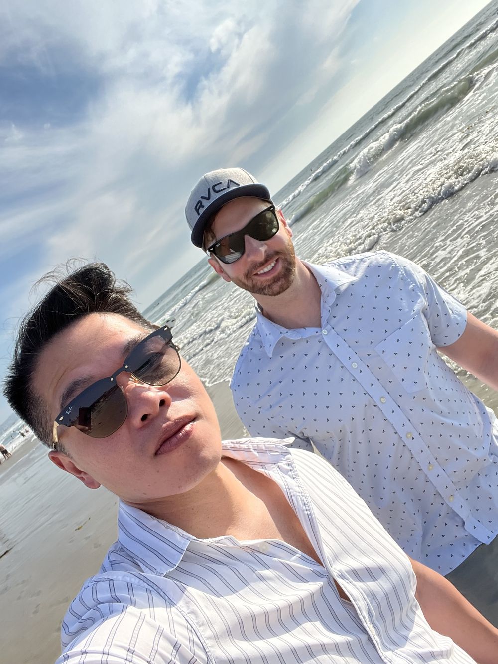 Benny and his partner at the beach